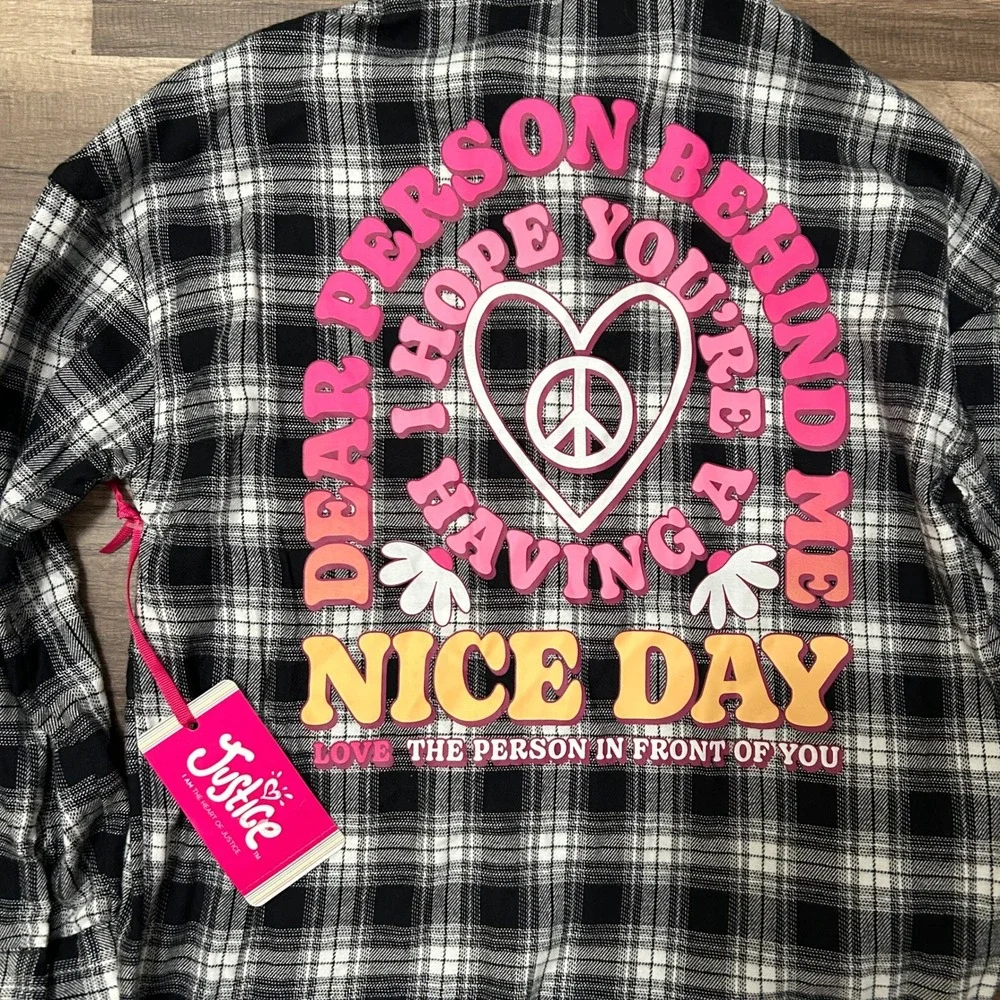 Justice Disney Place Kids 7/8 Bundle Long Sleeve Tops NWT Flannel Minnie Striped